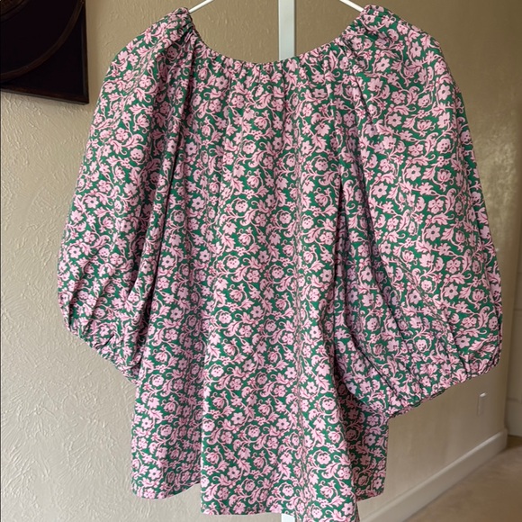 Rhode gorgeous floral balloon sleeve poplin cotton top